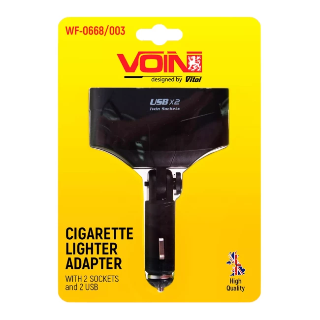 Разветвитель прикуривателя VOIN 1500mA 12/24V 2USB (WF-0668/003)