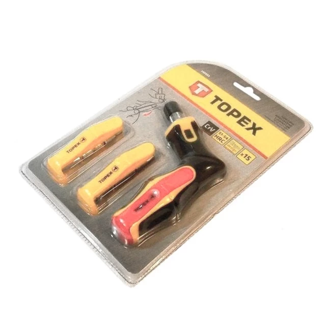 Отвертки и насадки TOPEX, набор 15 шт (39D893)