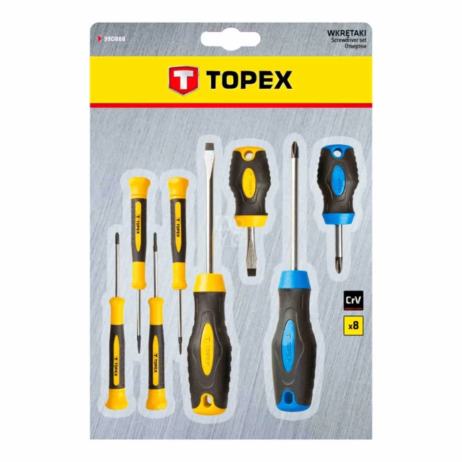 Отвертки TOPEX, набор 8 шт. (39D888)