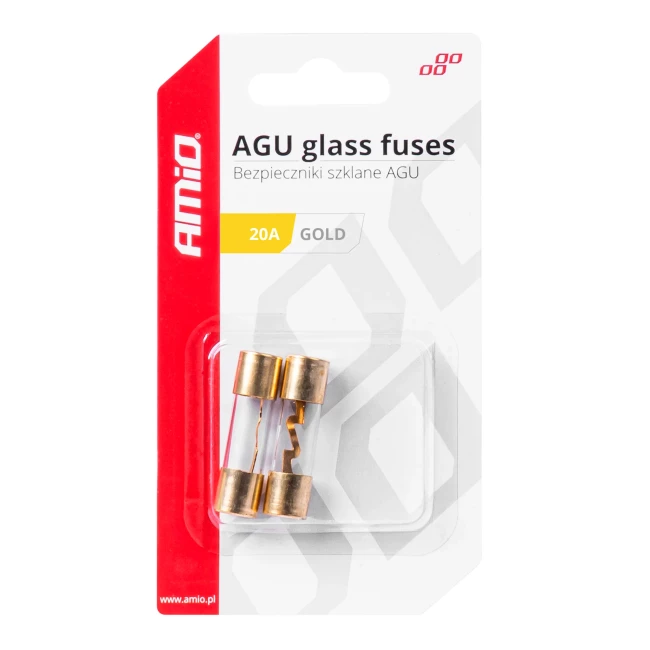 Запобіжники скляні AMiO AGU 2шт. 20А (03483/034835)