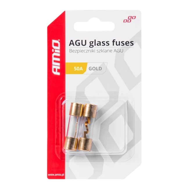 Предохранители стеклянные AMiO AGU 2шт. 50А (03486/034866)