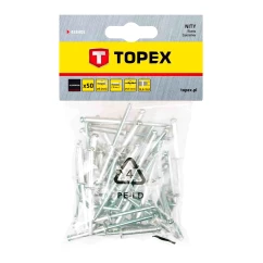 Заклепки TOPEX алюминиевые 4.0 мм x 18 мм, 50 шт.*1 уп. (43E405)