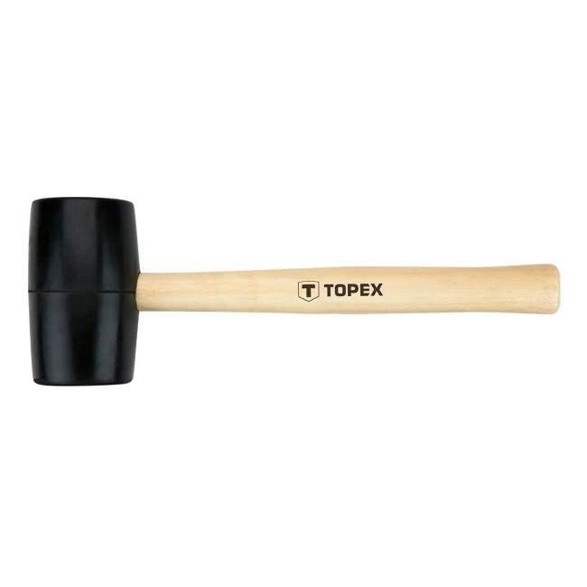 Киянка резиновая TOPEX 340 г, деревянная рукоятка (02A343) Киянка резиновая TOPEX 340 г, деревянная рукоятка (02A343)