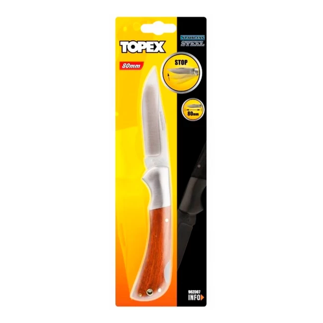 Нож универсальный TOPEX, лезвие 70 мм, складной (98Z007)