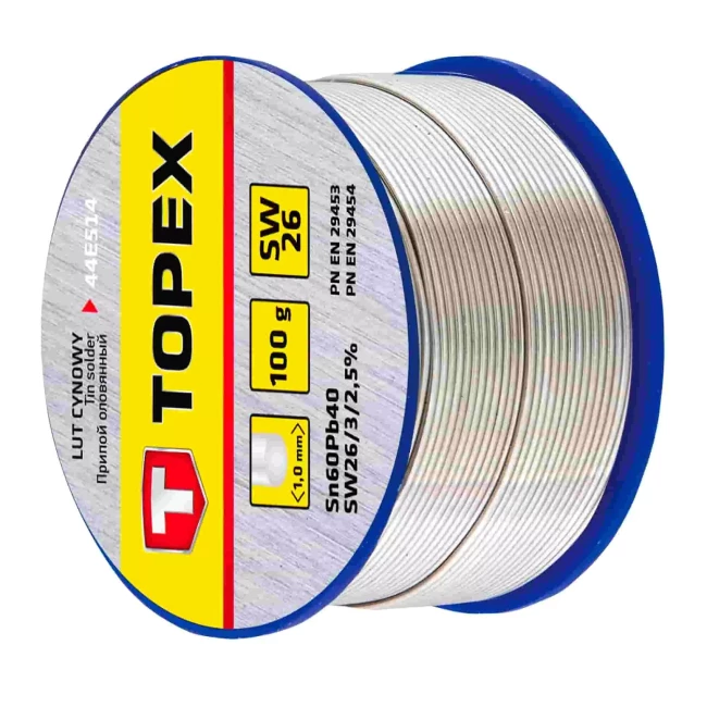 Припой TOPEX оловянный 60%Sn, проволока 1.0 мм,100 г (44E514)