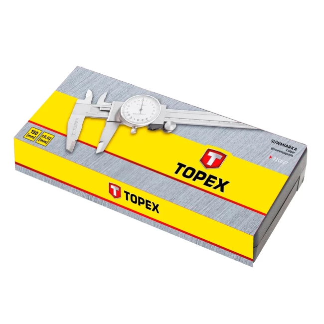 Штангенциркуль TOPEX, 150 мм, с аналоговой индикацией результата (31C627)
