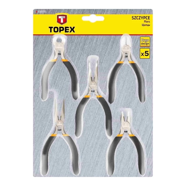 Набор прецизионного шарнирно-губцевого инструмента TOPEX, 5 шт. (32D755)