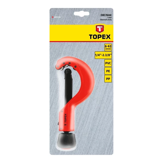 Труборіз для полімерних труб TOPEX 6 - 63 мм (1/4" - 2.5/8") (34D036)