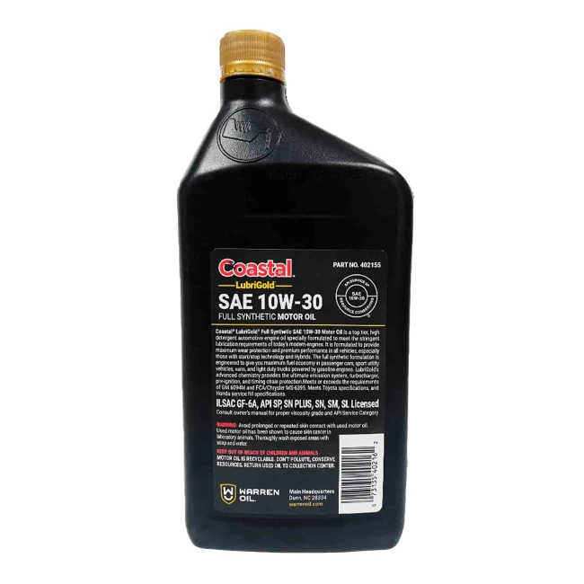 Моторное масло Coastal LubriGold Full Synthetic 10W-30 0,946л (402155)