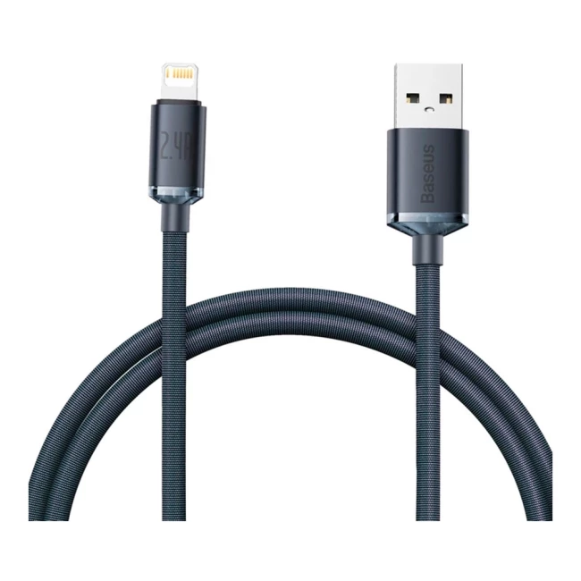 Кабель Baseus Crystal Shine Series Lightning 2.4A 1.2м черный (CAJY000001) (509775)