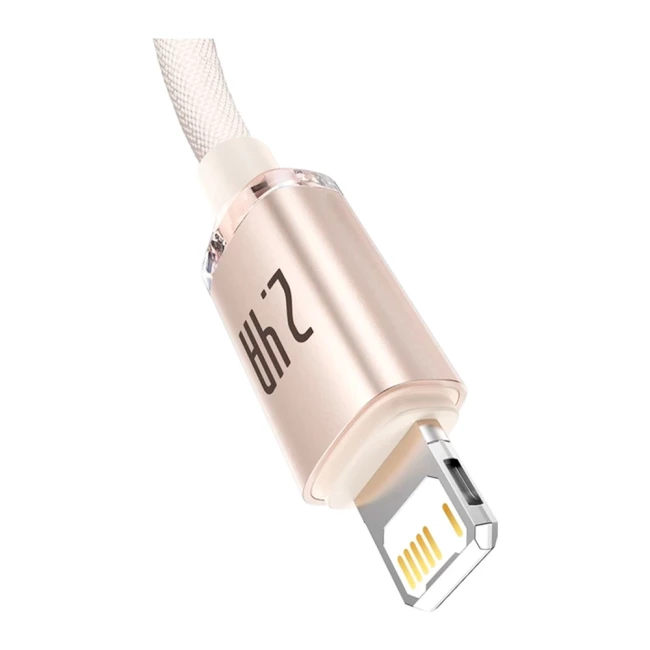 Кабель Baseus Crystal Shine Series Lightning 2.4A 1.2м розовый (CAJY001104) (808977)