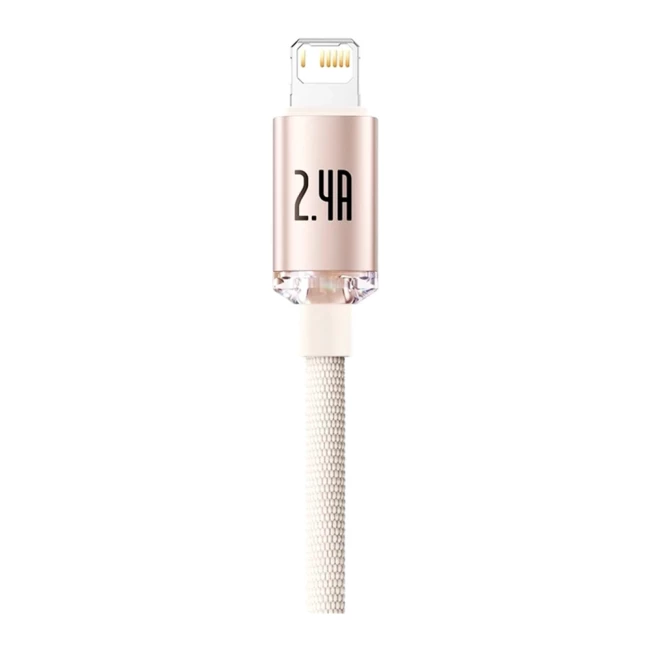 Кабель Baseus Crystal Shine Series Lightning 2.4A 1.2м розовый (CAJY001104) (808977)