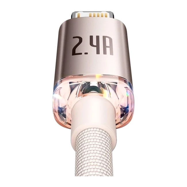Кабель Baseus Crystal Shine Series Lightning 2.4A 1.2м розовый (CAJY001104) (808977)