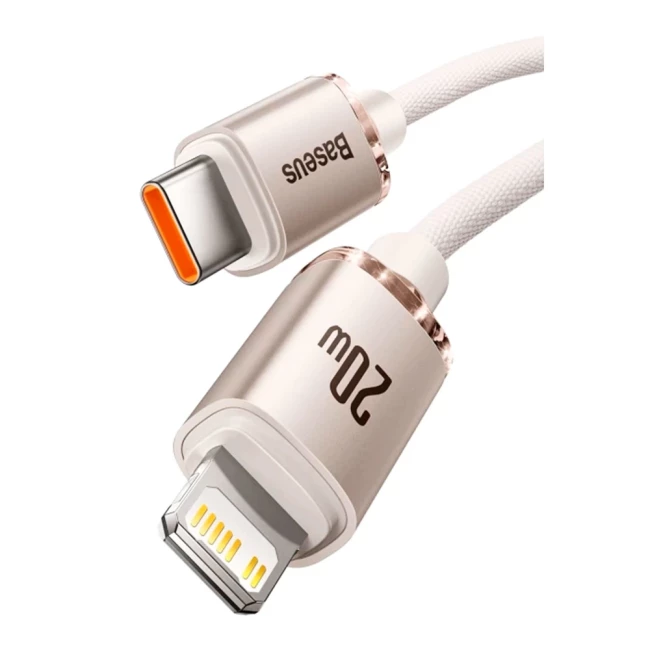 Кабель Baseus Crystal Shine Series Type-C to Lightning 20W 1.2м розовый (CAJY001304) (808946)
