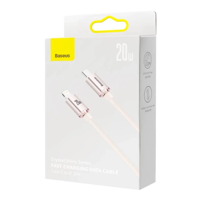 Кабель Baseus Crystal Shine Series Type-C to Lightning 20W 1.2м розовый (CAJY001304) (808946)