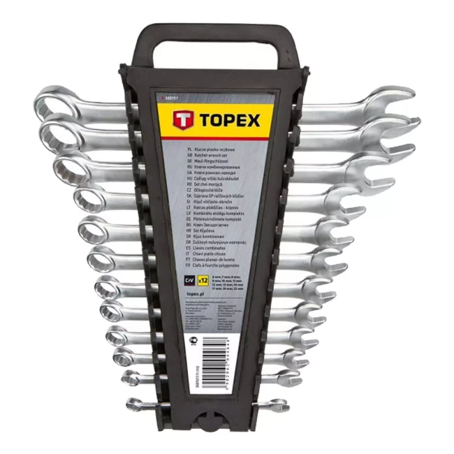 Ключи комбинированные TOPEX, 6-22 мм, набор 12 шт. (35D757)