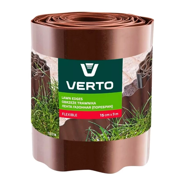 Лента бордюрная VERTO 15 см x 9 м коричневая (15G514) Лента бордюрная VERTO 15 см x 9 м коричневая (15G514)