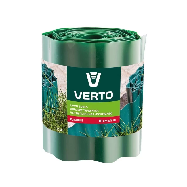 Лента бордюрная VERTO 15 см x 9 м зеленая (15G511)