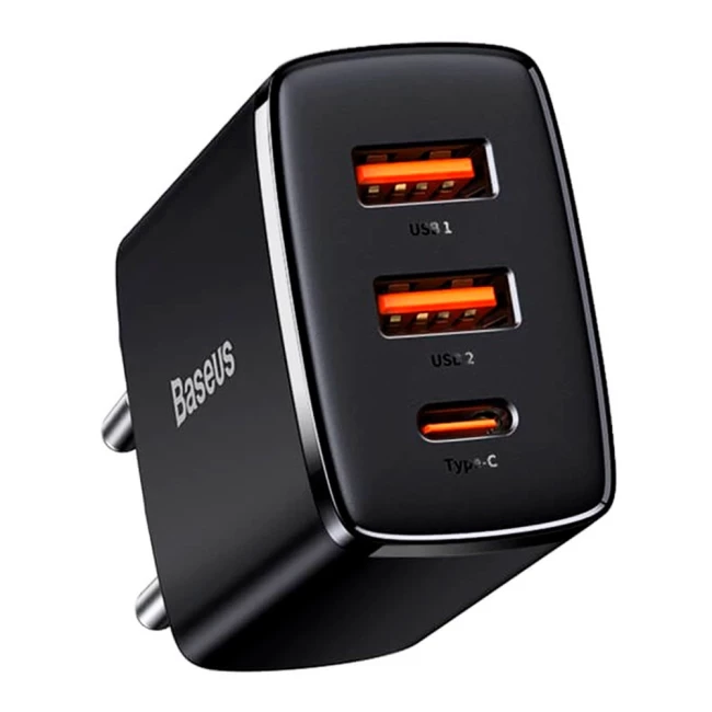 Зарядное устройство Baseus Compact Quick Charger 30W QC+PD 1Type-C+2USB Black (CCXJ-E01) (426355) Зарядное устройство Baseus Compact Quick Charger 30W QC+PD 1Type-C+2USB Black (CCXJ-E01) (426355)