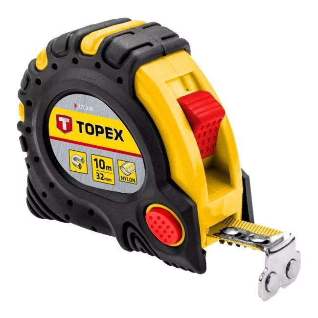 Рулетка TOPEX, стальная лента 10 м x 32 мм, магнит (27C340) Рулетка TOPEX, стальная лента 10 м x 32 мм, магнит (27C340)