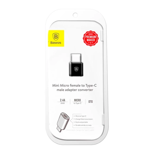 Адаптер Baseus OTG Micro USB to Type-C черный (CAMOTG-01) (109180)
