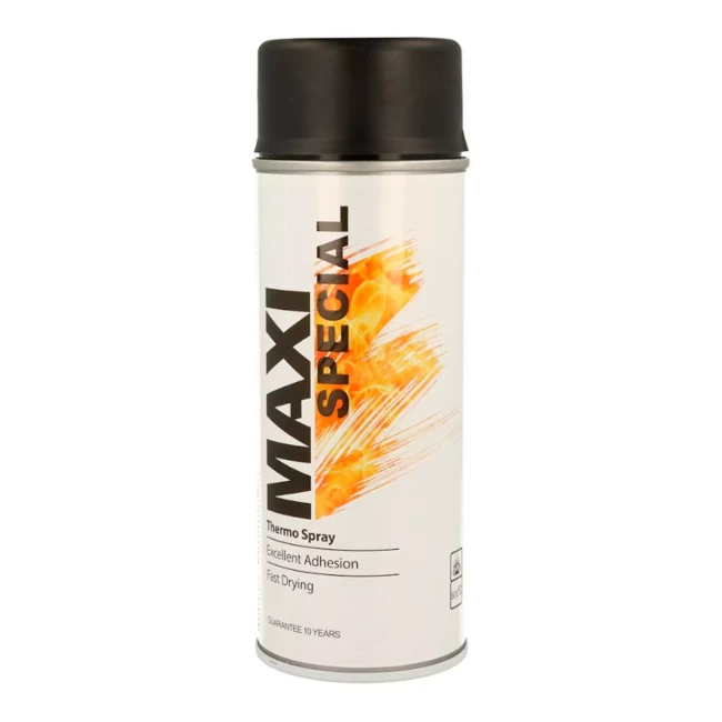 Эмаль MAXI COLOR аэрозольная термостойкая черная 400 мл (MX0008)