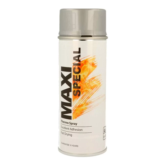 Эмаль MAXI COLOR аэрозольная термостойкая серебро 400 мл (MX0007)