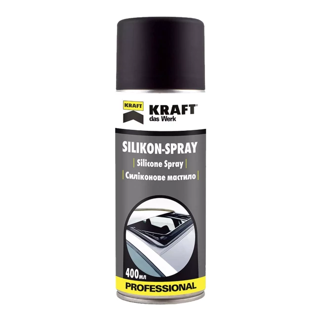 Силиконовая смазка KRAFT аэрозольная 400 мл (KF003) Силиконовая смазка KRAFT аэрозольная 400 мл (KF003)