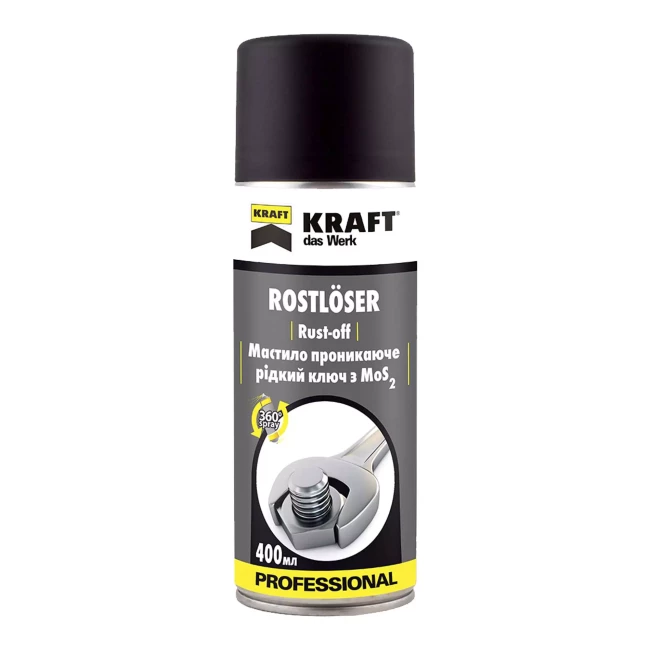 Мастило універсальне KRAFT MoS2 аерозольне 400 мл (KF004) Мастило універсальне KRAFT MoS2 аерозольне 400 мл (KF004)