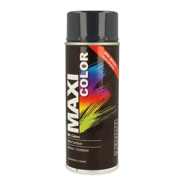 Эмаль MAXI COLOR аэрозольная универсальная декоративная Ral 7016 антрацитово-серый 400 мл (MX7016)