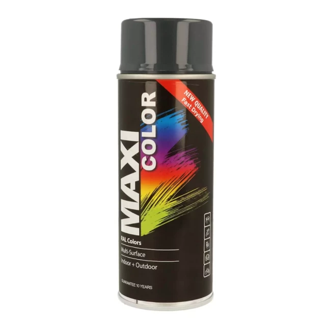 Эмаль MAXI COLOR аэрозольная универсальная декоративная RAL 7024 cерая графит 400мл (MX7024)