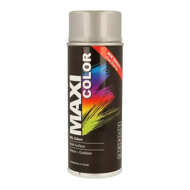 Эмаль MAXI COLOR аэрозольная универсальная декоративная Ral 9006 бело-алюминиевая 400 мл (MX9006)