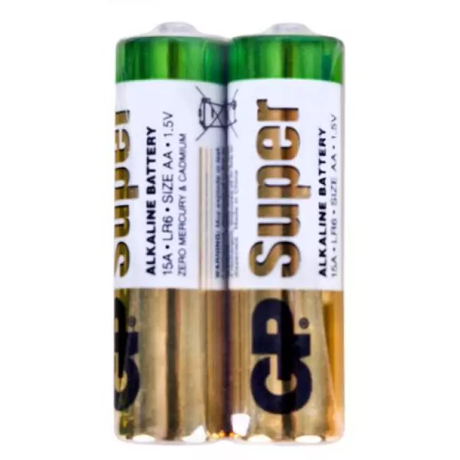Батарейка GP SUPER ALKALINE 1.5V 15A-S2 LR6, АА (4891199006470)