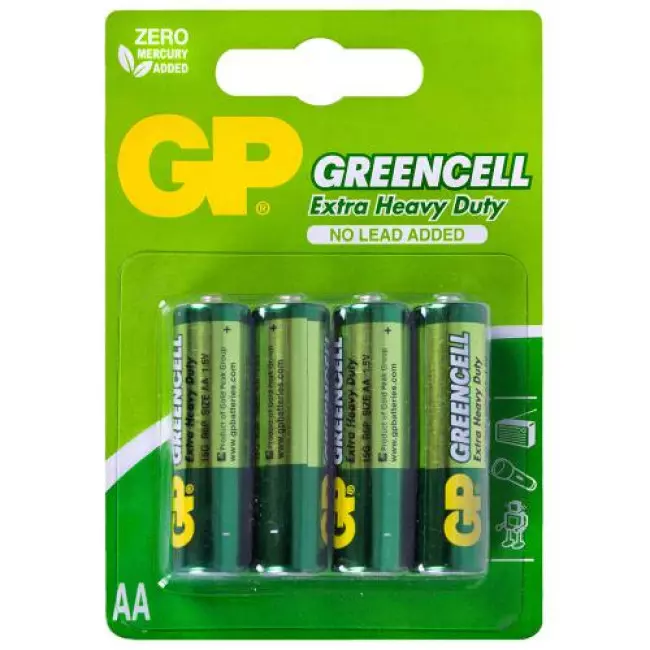 Батарейка GP GREENCELL 1.5V 15G-2UE4, R6, АА (4891199000133) Батарейка GP GREENCELL 1.5V 15G-2UE4, R6, АА (4891199000133)
