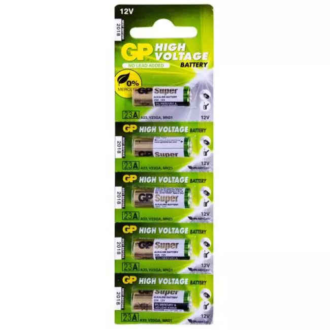Батарейка GP ALKALINE 12,0V 23AE-2C5 A23, VA23GA для ПУ (4891199042140) Батарейка GP ALKALINE 12,0V 23AE-2C5 A23, VA23GA для ПУ (4891199042140)