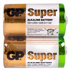 Батарейка GP SUPER ALKALINE 1.5V 13A-S2 LR20, D (4891199006456/9061)