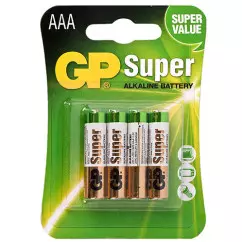 Батарейка GP SUPER ALKALINE 1.5V 24A-U4 LR03, AAA (4891199000058)