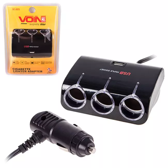Разветвитель прикуривателя VOIN 1000mA 12/24V 1USB (SC-3073) Разветвитель прикуривателя VOIN 1000mA 12/24V 1USB (SC-3073)