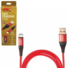 Кабель VOIN USB - Type C 3А 1m red (CC-4201C RD)