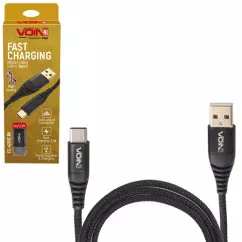 Кабель VOIN USB - Type C 3А 1m black (CC-4201C BK)