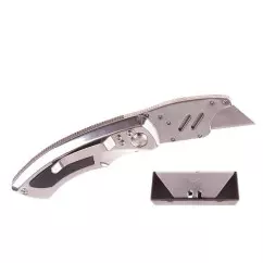 Нож складной строительный HENSTRONG + 5 запасных лезвий (H-K201159)