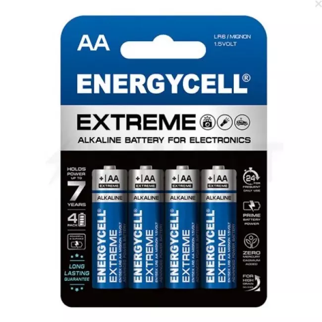 Батарейка ENERGYCELL EN15EX-B4 1.5V R6, АА4 BLISTER (4820226380160) Батарейка ENERGYCELL EN15EX-B4 1.5V R6, АА4 BLISTER (4820226380160)