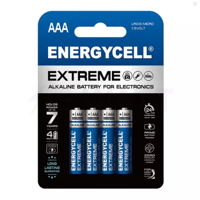 Батарейка ENERGYCELL EN24EX-B4 1.5V R03, ААA4 BLISTER (4820226380214) Батарейка ENERGYCELL EN24EX-B4 1.5V R03, ААA4 BLISTER (4820226380214)