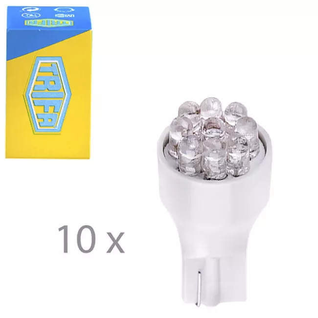 Лампа LED пластиковый цоколь Trifa 12V 0,81W W2,1x9,5d T15 60mA white (02884) Лампа LED пластиковый цоколь Trifa 12V 0,81W W2,1x9,5d T15 60mA white (02884)