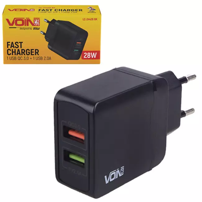 Зарядний пристрій VOIN 28W (LC-24428 BK)