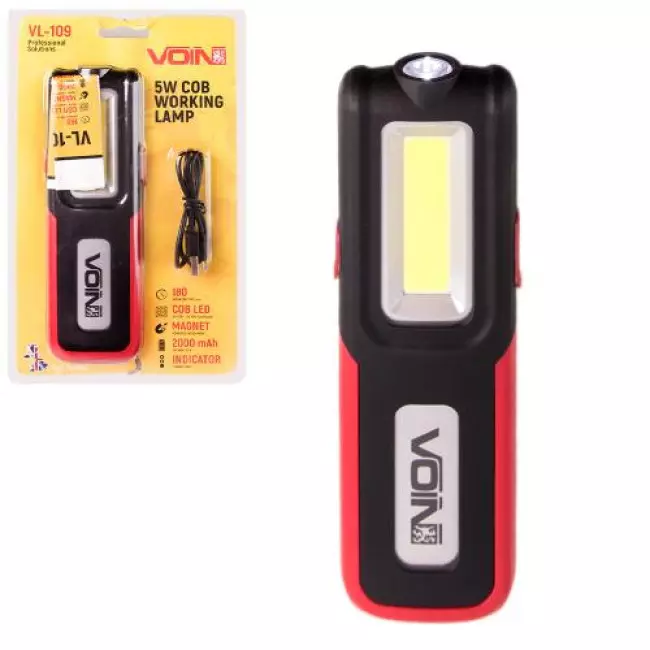 Переносная лампа VOIN 5W-COB 3W 2000mAh (VL-109)