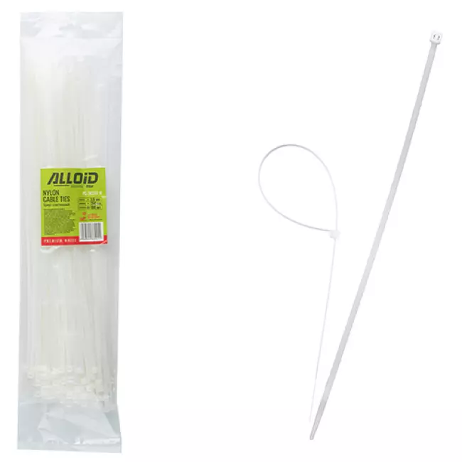 Хомут пластиковый Alloid 36 х 350 100 шт белый (PC-36350 W) Хомут пластиковый Alloid 36 х 350 100 шт белый (PC-36350 W)