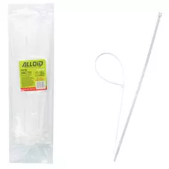 Хомут пластиковый Alloid 48 х 300 100 шт белый (PC-48300 W)