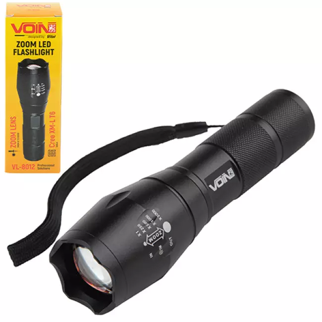 Ліхтарик ручний VOIN LED T6 300Lm (VL-8012)