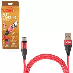 Кабель магнитный VOIN USB - Type C 3А, 1m, red (VP-6101C RD)
